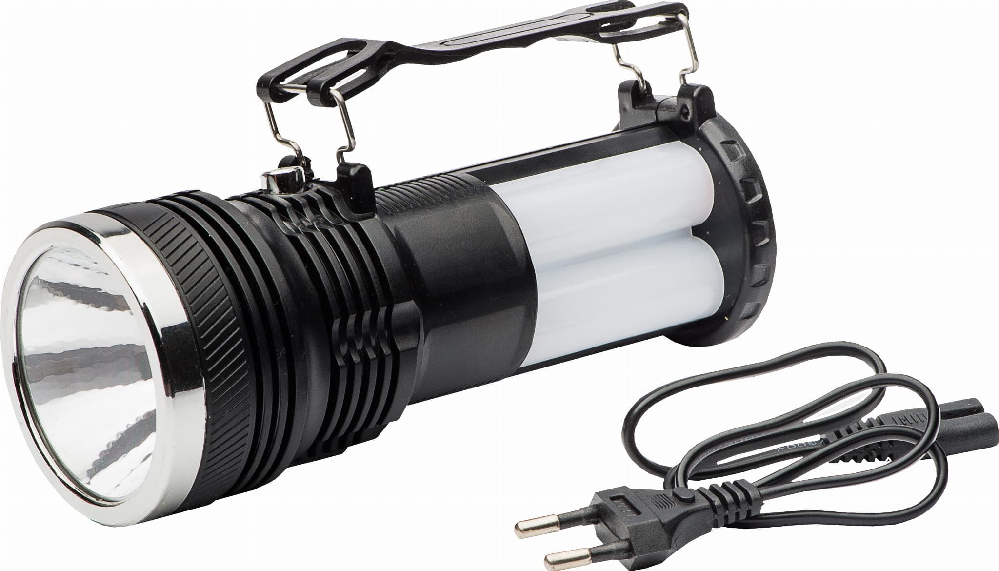 POLMARK Latarka czarna wielofunkcyjna ładowana 1LED 1W + 24 SMD LED 1.92W