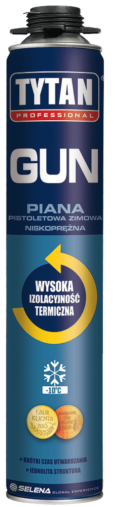TYTAN PROFESSIONAL Gun Zimowa Piana Pistoletowa 750 ml  rękawiczki