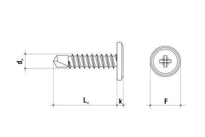 WKRĘT-MET Wkręty podkładkowe samowiercące do blachy 4,2 x 25 (500szt), miniatura 2