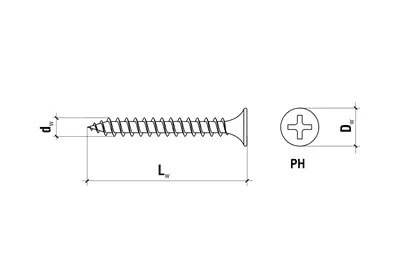 WKRĘT-MET Wkręty do płyt kartonowo-gipsowych do metalu 3,5 x 45 (500szt), miniatura 2