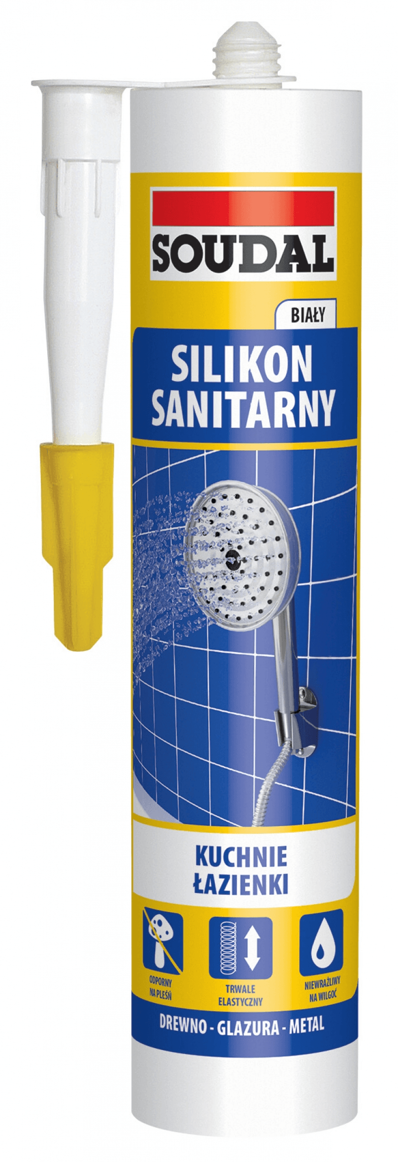 SOUDAL Silikon sanitarny biały 280 mL
