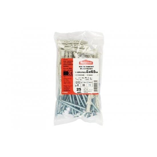 WKRĘT-MET Kołki ramowe rozporowe z wkrętem z łbem stożkowym 8,0 x 65 (25szt), miniatura 3