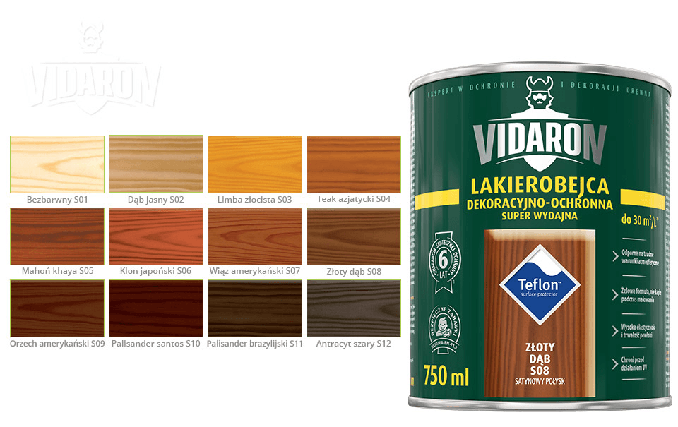 VIDARON Lakierobecja 4,5l, L10 wenge afrykański