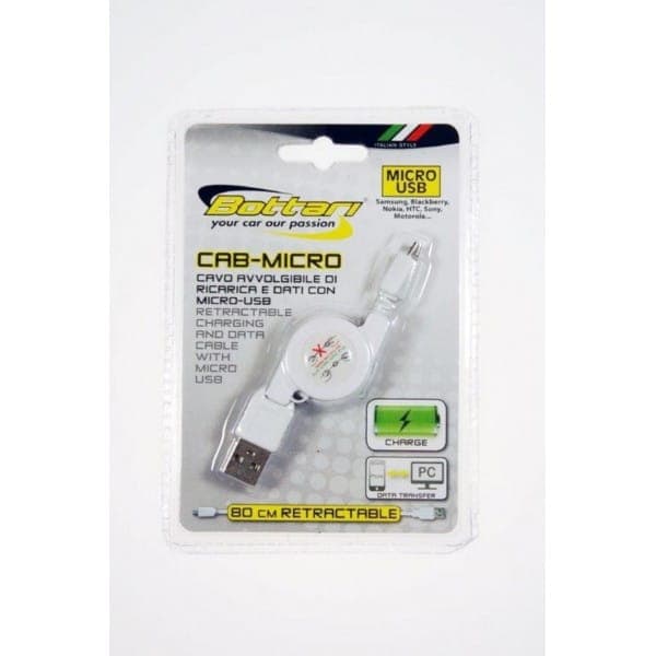 BOTTARI Kabel zwijany ze złączem Micro USB 80cm