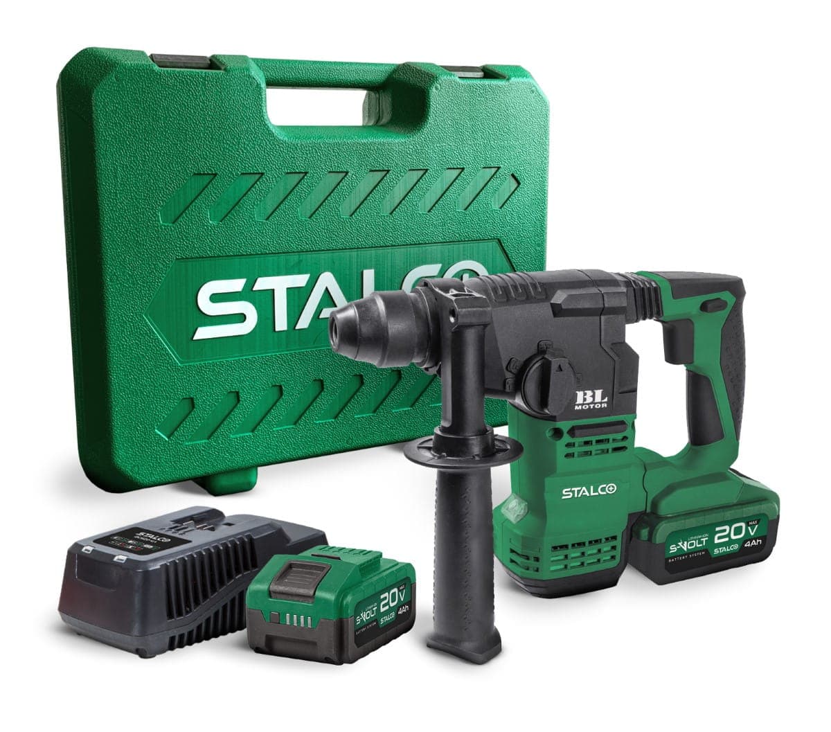 STALCO Zestaw młotowiertarka RHS20-18BL AKU 2x 4Ah