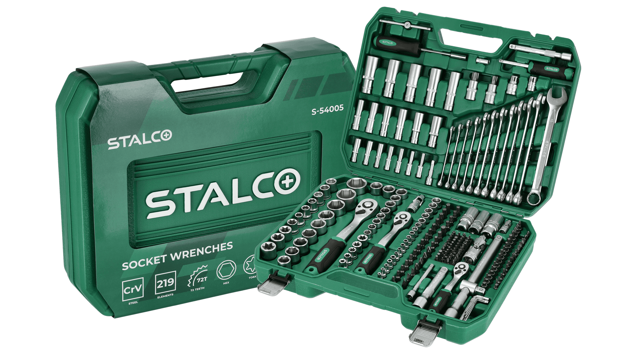 STALCO Zestaw kluczy nasadowych 219 el.