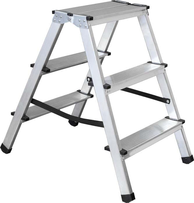 STALCO Drabina Domowa Dwustronna Aluminiowa, 3 stopnie (120kg), miniatura 2