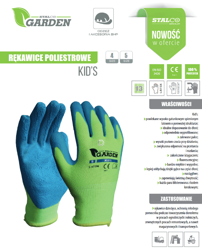 STALCO Rękawice poliestrowe "Kids", miniatura 2