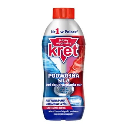 KRET 700g aktywny żel do udrożniania rur - PODWÓJNA SIŁA