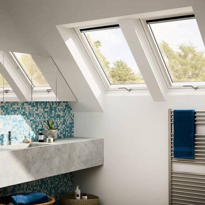 VELUX Okno drewniano-poliuretanowe 3-szybowe otwierane od dołu GLU 0061B (MK08 78x140), Biały, miniatura 6