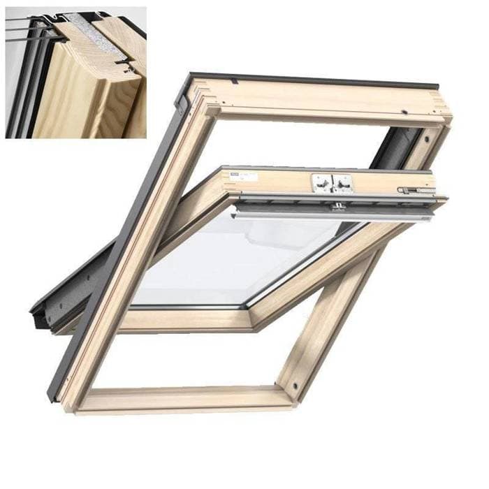 VELUX Okno drewniane 3-szybowe otwierane u góry GLL 1061 (MK08 78x140), miniatura 9