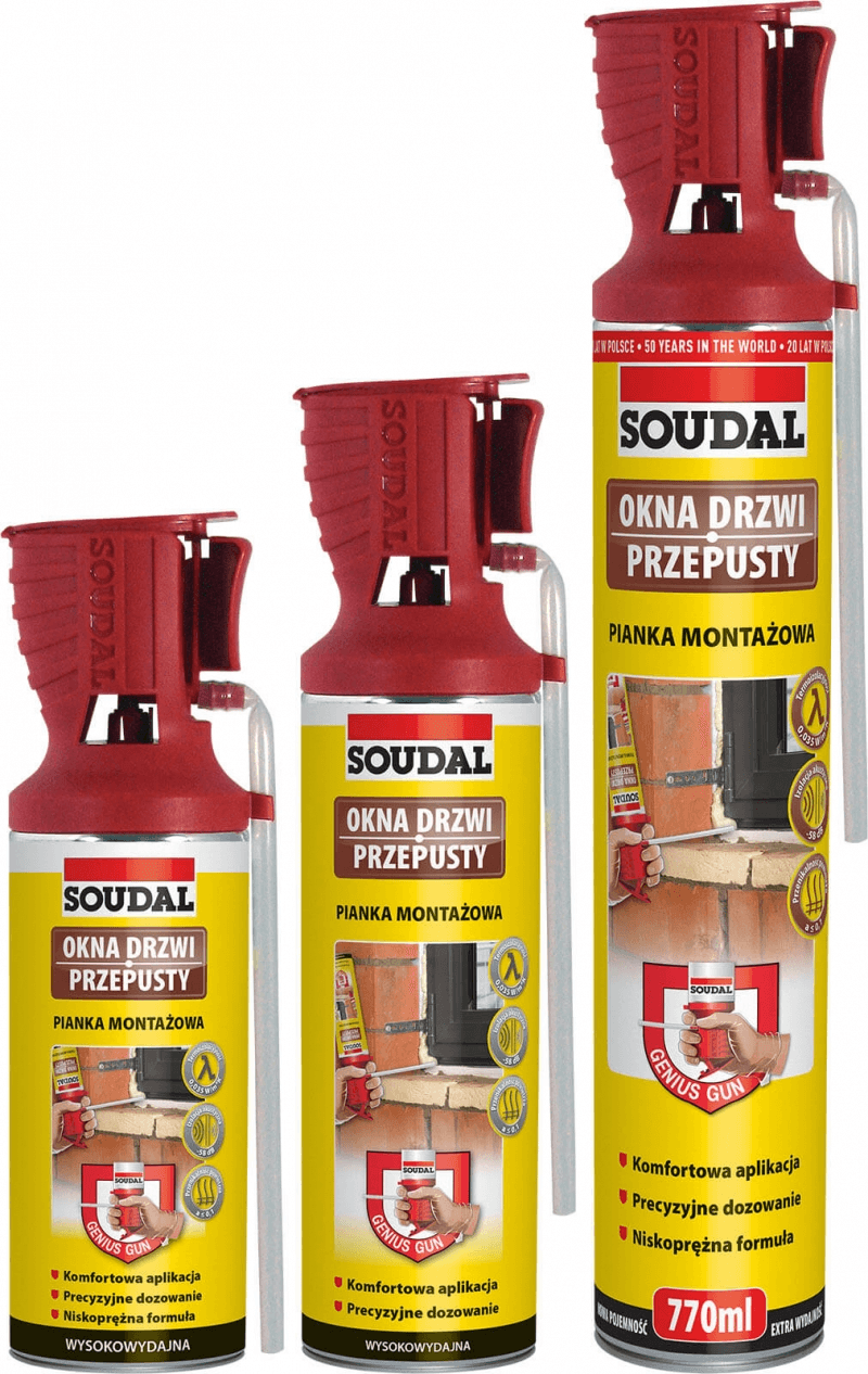 SOUDAL Pianka montażowa 770 ml GENIUS GUN, zdjęcie 1