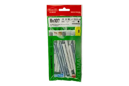 WKRĘT-MET Kołki ramowe rozporowe z wkrętem z łbem sześciokątnym 8,0 x 100 (8szt)