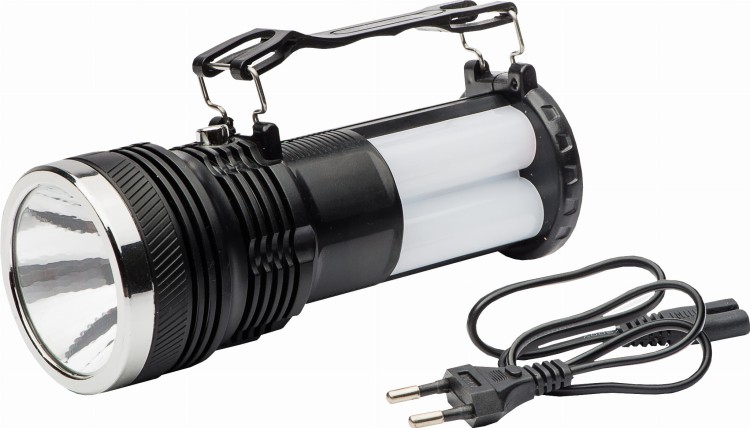 POLMARK Latarka czarna wielofunkcyjna ładowana 1LED 1W + 24 SMD LED 1.92W