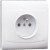 POLMARK VEGA Gniazdo pojedyncze z uziemieniem GP-1VZ, Biały