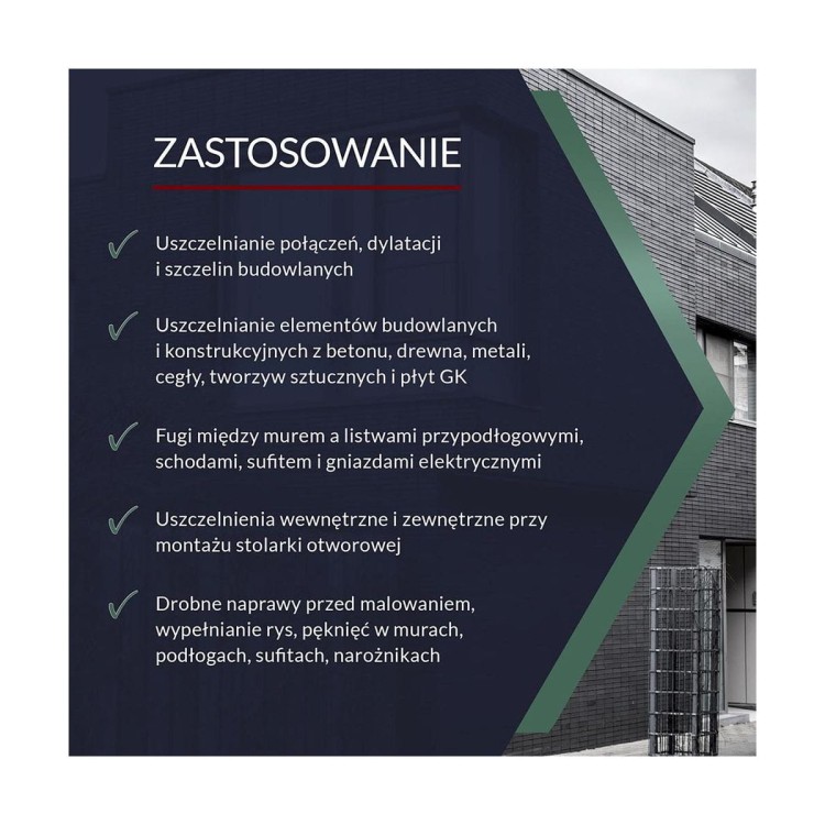 TYTAN PROFESSIONAL Akryl do fasad 280 ml biały zastosowanie