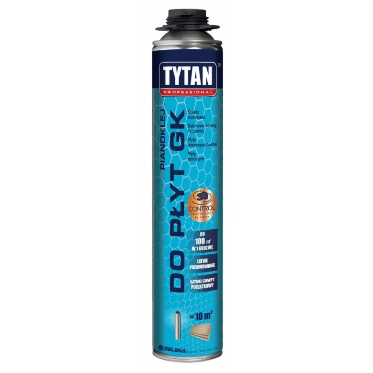 TYTAN PROFESSIONAL Pianoklej do płyt GK w wersji pistoletowej 830 ml rękawiczki