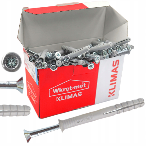 WKRĘT-MET Kołki szybkiego montażu z kołnierzem 6 x 60 (200szt)