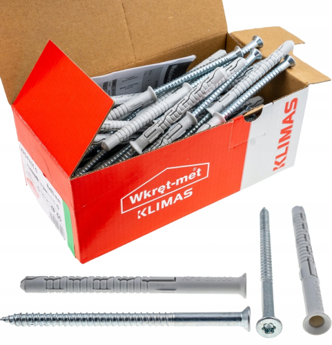 WKRĘT-MET Kołki ramowe rozporowe z wkrętem z łbem stożkowym 8,0 x 65 (25szt)