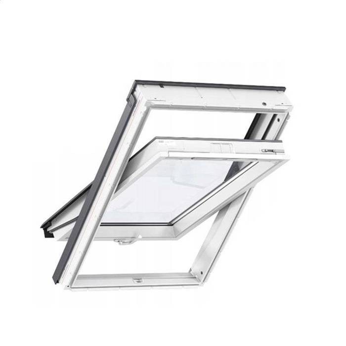 VELUX Okno drewniano-poliuretanowe 3-szybowe otwierane od dołu GLU 0061B (MK08 78x140), Biały